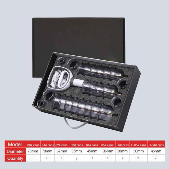 Premium Vacuum Cupping Set Suction Cups Hand Pump Plastic Cups 6 12 24 Piece Massage Kit Portable Body Cups for Home Clinic Daily Use Comfort