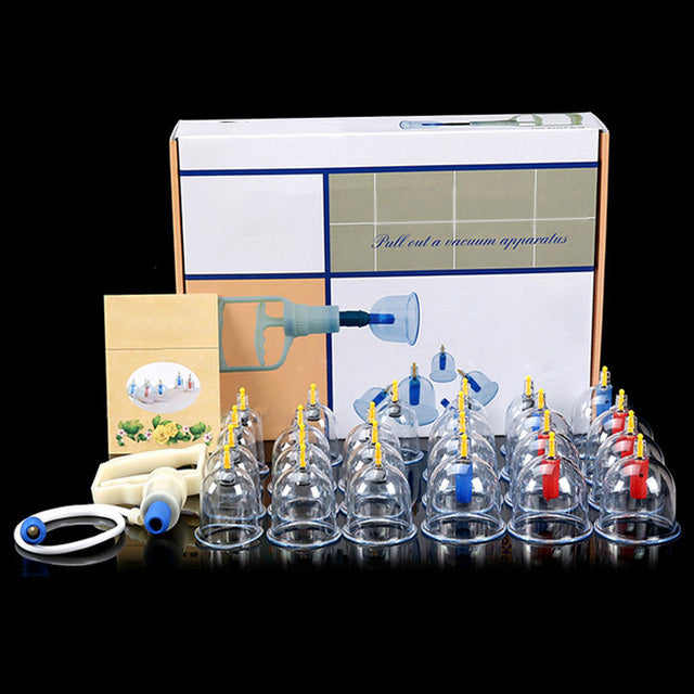 Premium Vacuum Cupping Set Suction Cups Hand Pump Plastic Cups 6 12 24 Piece Massage Kit Portable Body Cups for Home Clinic Daily Use Comfort