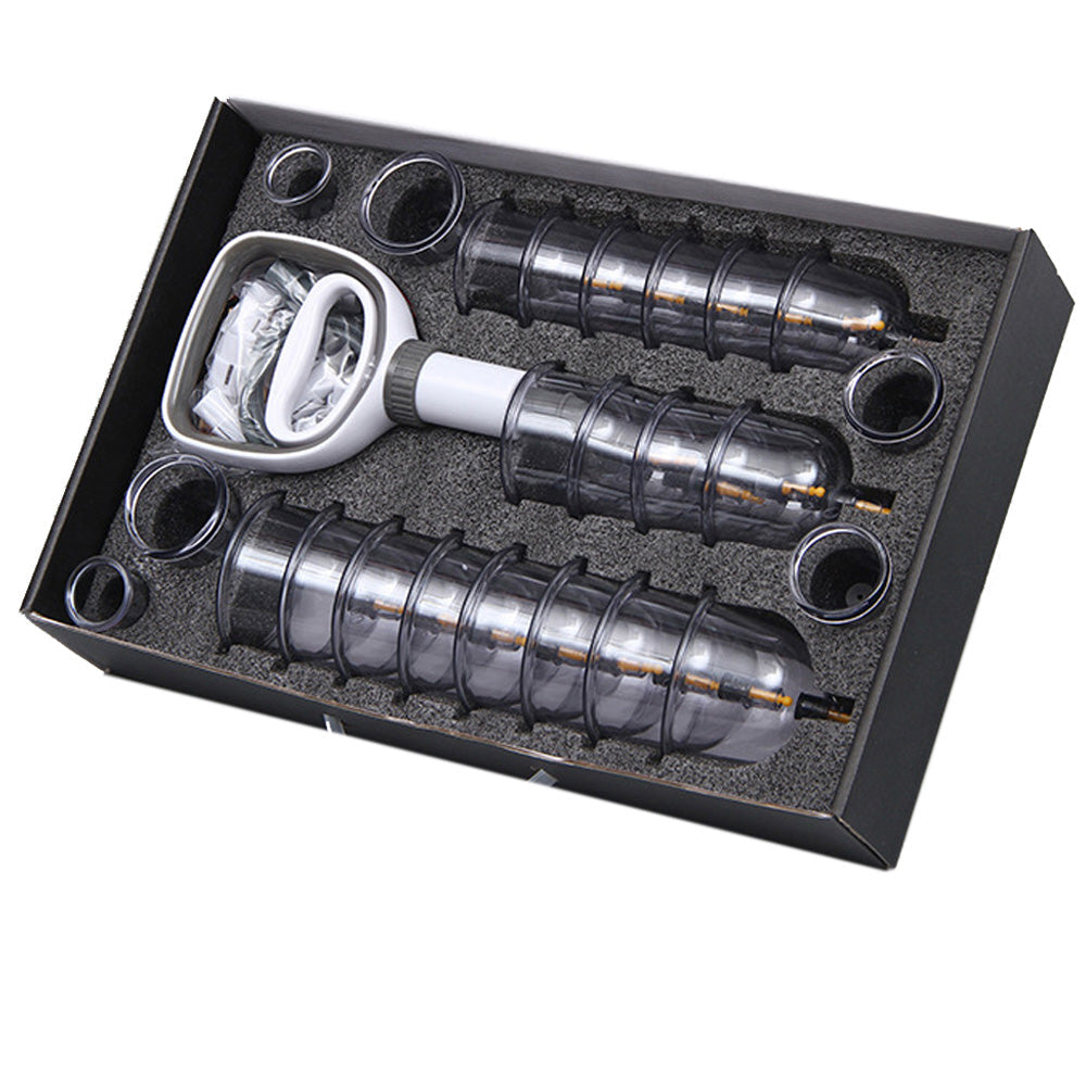 Premium Vacuum Cupping Set Suction Cups Hand Pump Plastic Cups 6 12 24 Piece Massage Kit Portable Body Cups for Home Clinic Daily Use Comfort