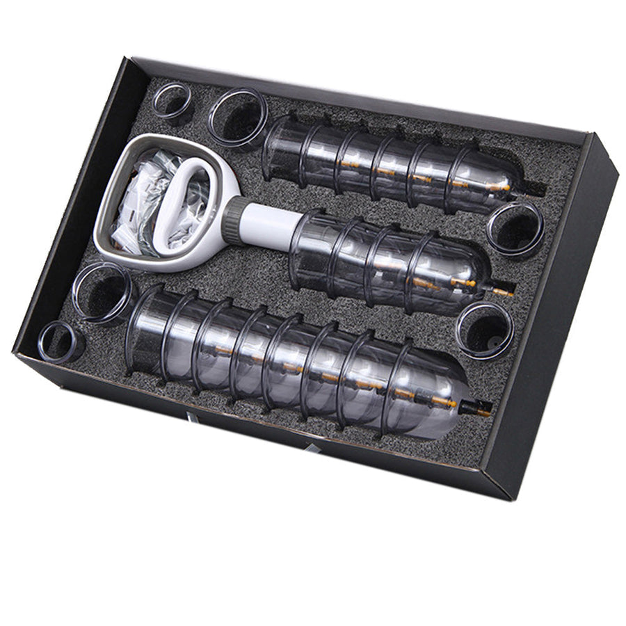Premium Vacuum Cupping Set Suction Cups Hand Pump Plastic Cups 6 12 24 Piece Massage Kit Portable Body Cups for Home Clinic Daily Use Comfort