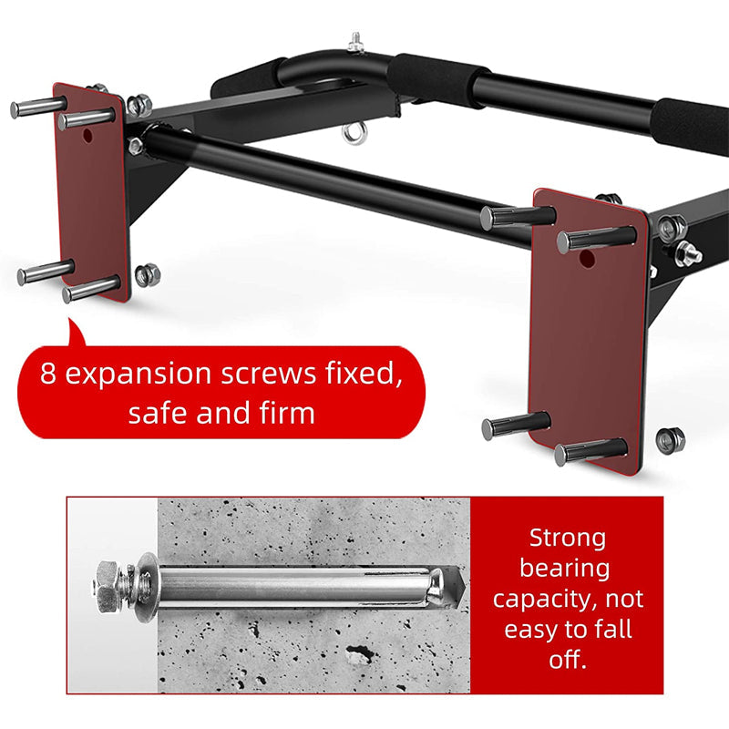Premium Wall Mounted Pull Up Bar Multi Grip Chin Up Bar Heavy Duty 200KG Capacity Home Gym Fitness Bar for Core Back Training Daily Use Strength