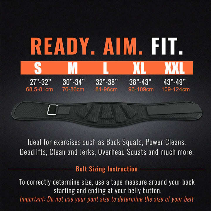 Premium Weight Lifting Belt Adjustable Nylon Lumbar Support Belt Breathable Mesh Gym Belt for Squats Powerlifting Training Men Women S to XXL