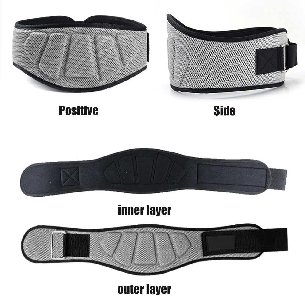 Premium Weight Lifting Belt Adjustable Nylon Lumbar Support Belt Breathable Mesh Gym Belt for Squats Powerlifting Training Men Women S to XXL