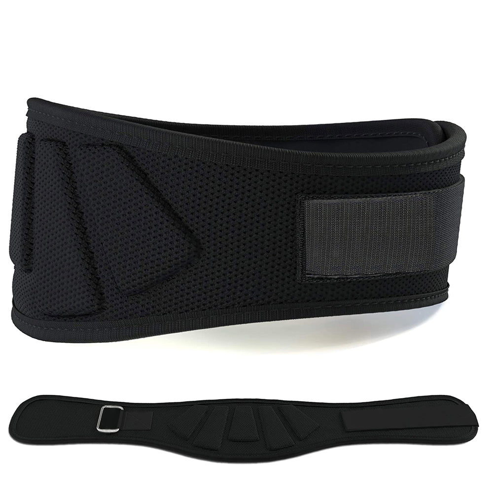 Premium Weight Lifting Belt Adjustable Nylon Lumbar Support Belt Breathable Mesh Gym Belt for Squats Powerlifting Training Men Women S to XXL