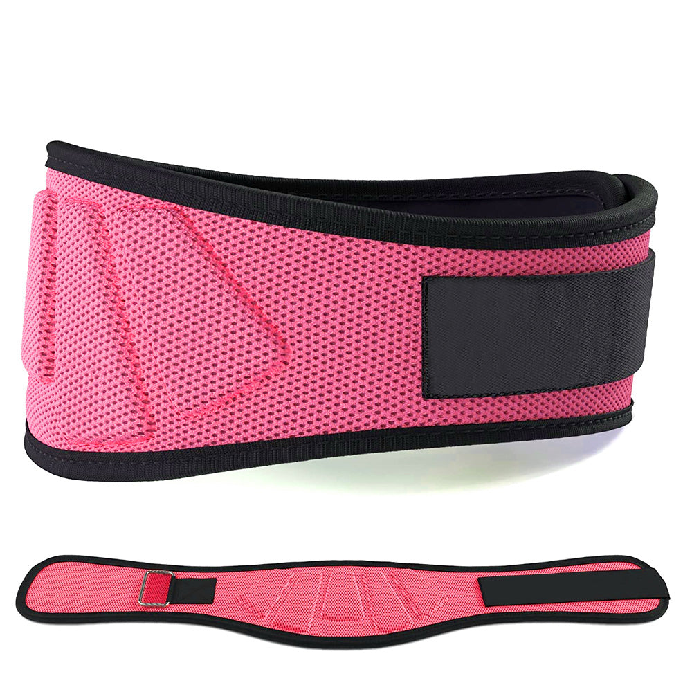 Premium Weight Lifting Belt Adjustable Nylon Lumbar Support Belt Breathable Mesh Gym Belt for Squats Powerlifting Training Men Women S to XXL