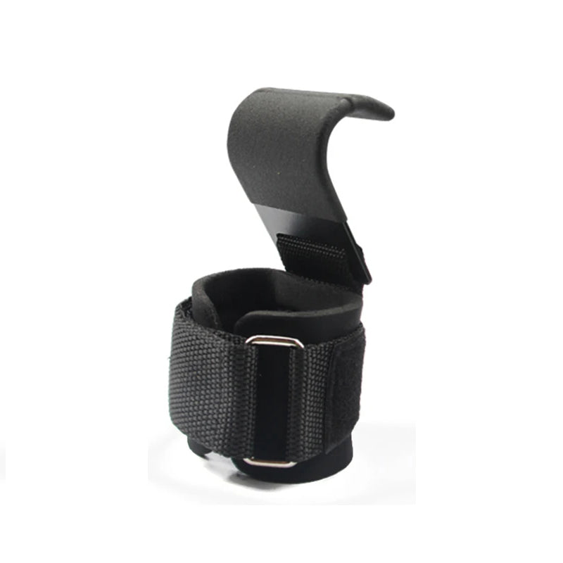 Premium Weight Lifting Hook Grips Wrist Wraps Steel Hooks Non Slip Lifting Straps Adjustable Gym Training Hooks for Deadlift Pull Ups Fitness Pair