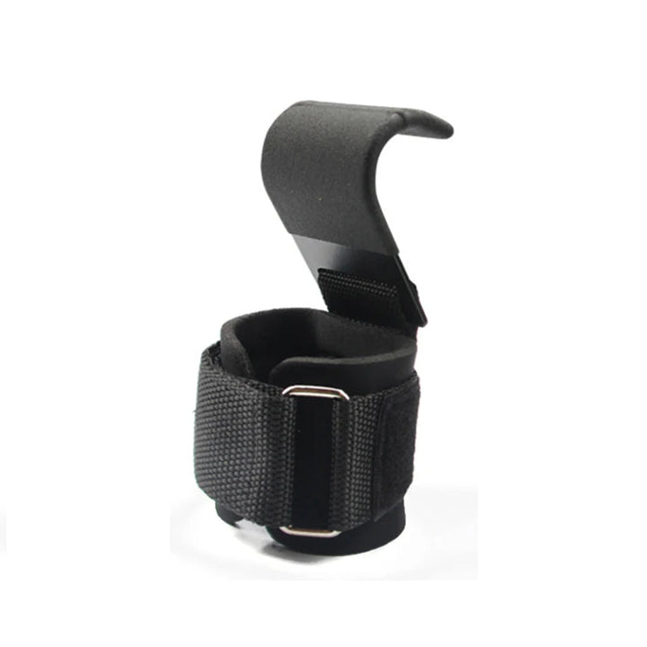 Premium Weight Lifting Hook Grips Wrist Wraps Steel Hooks Non Slip Lifting Straps Adjustable Gym Training Hooks for Deadlift Pull Ups Fitness Pair