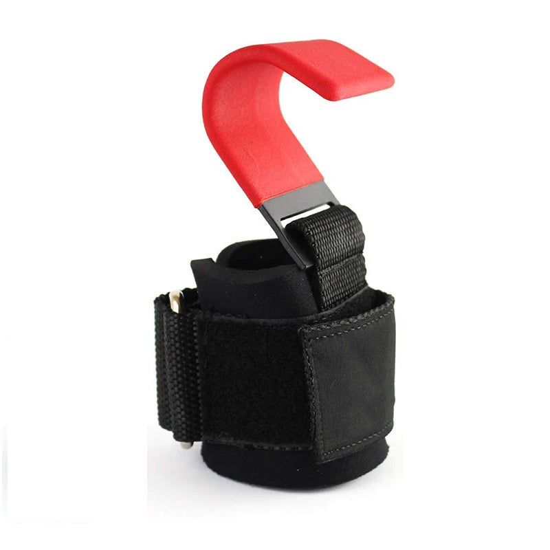 Premium Weight Lifting Hook Grips Wrist Wraps Steel Hooks Non Slip Lifting Straps Adjustable Gym Training Hooks for Deadlift Pull Ups Fitness Pair
