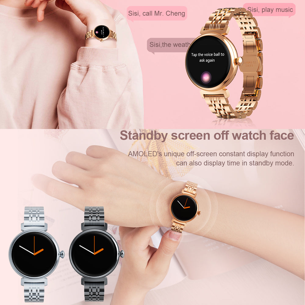 Premium Women Smartwatch Bluetooth Calling 1.32 Inch HD 360x360 IP67 Fitness Tracker Heart Rate Sleep Activity Tracker for iOS Android Daily Use