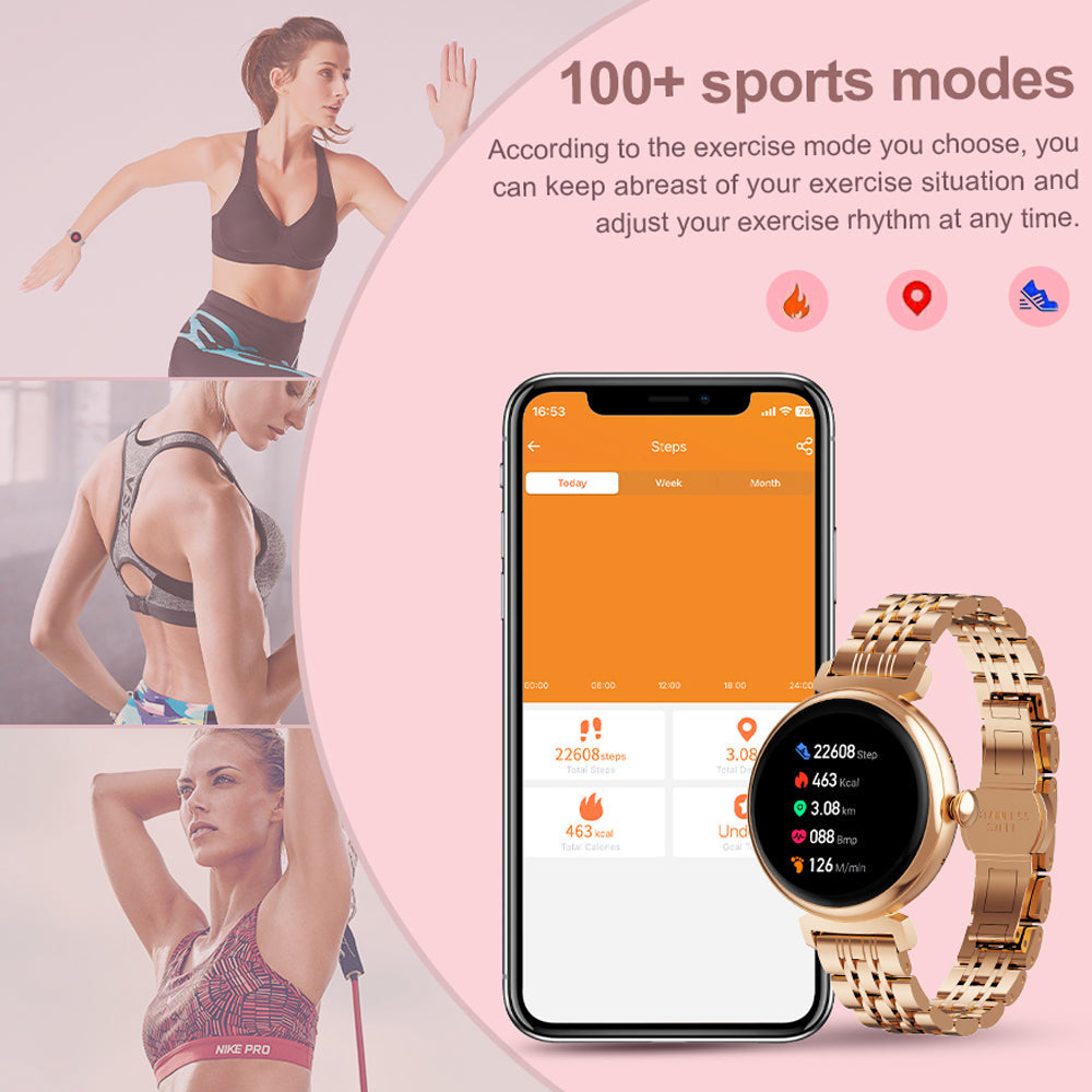 Premium Women Smartwatch Bluetooth Calling 1.32 Inch HD 360x360 IP67 Fitness Tracker Heart Rate Sleep Activity Tracker for iOS Android Daily Use