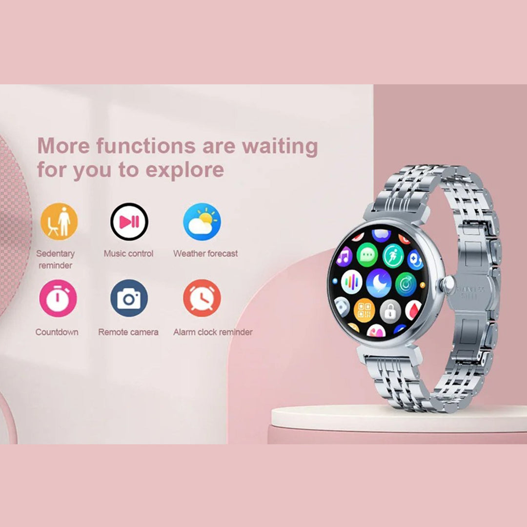 Premium Women Smartwatch Bluetooth Calling 1.32 Inch HD 360x360 IP67 Fitness Tracker Heart Rate Sleep Activity Tracker for iOS Android Daily Use