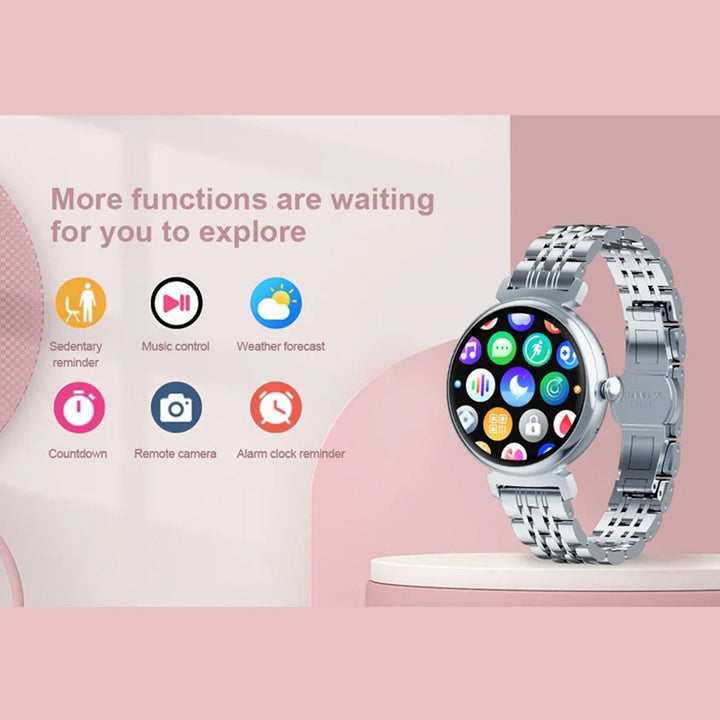 Premium Women Smartwatch Bluetooth Calling 1.32 Inch HD 360x360 IP67 Fitness Tracker Heart Rate Sleep Activity Tracker for iOS Android Daily Use