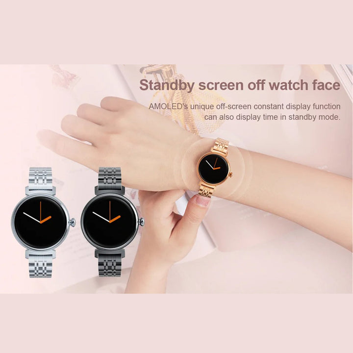 Premium Women Smartwatch Bluetooth Calling 1.32 Inch HD 360x360 IP67 Fitness Tracker Heart Rate Sleep Activity Tracker for iOS Android Daily Use