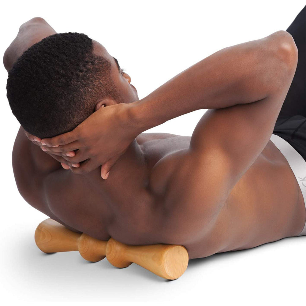 Premium Wooden Back Roller Manual Massage Tool Spine Roller Natural Wood Body Massager Portable Back Neck Shoulder Fitness Tool for Home Daily Use