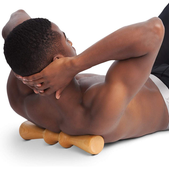 Premium Wooden Back Roller Manual Massage Tool Spine Roller Natural Wood Body Massager Portable Back Neck Shoulder Fitness Tool for Home Daily Use