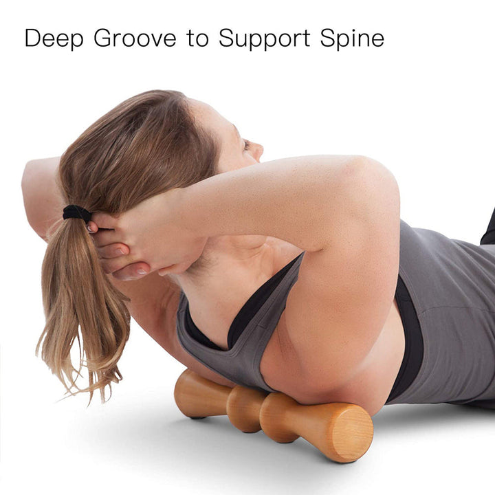 Premium Wooden Back Roller Manual Massage Tool Spine Roller Natural Wood Body Massager Portable Back Neck Shoulder Fitness Tool for Home Daily Use