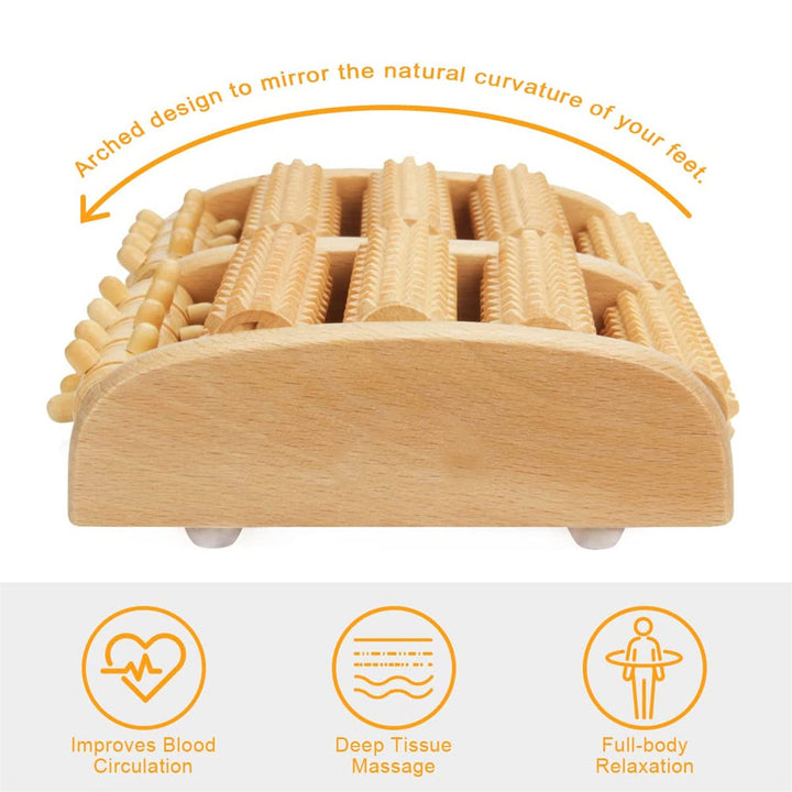 Premium Wooden Massage Tool Set Bamboo Gua Sha Foot Roller Stick Palm Massager Portable Full Body Massage Tools for Home Gym Travel Daily Use