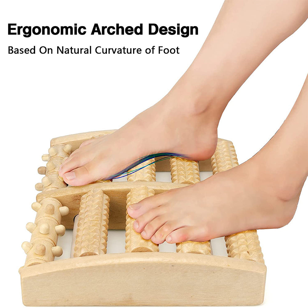 Premium Wooden Massage Tool Set Bamboo Gua Sha Foot Roller Stick Palm Massager Portable Full Body Massage Tools for Home Gym Travel Daily Use
