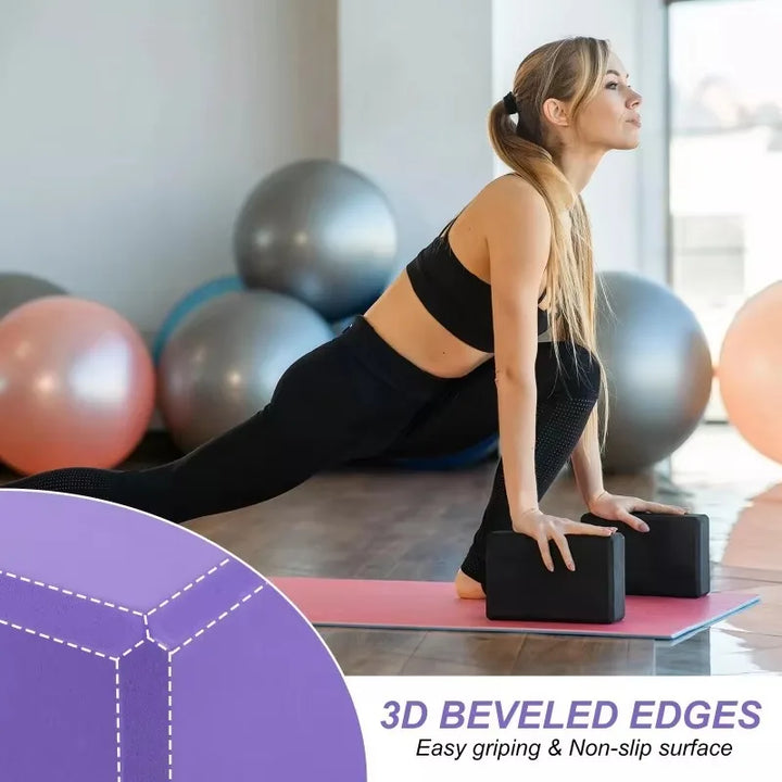 Premium Yoga Block EVA Foam Non Slip High Density Yoga Brick Lightweight 23x15x7.6cm Support Block for Yoga Pilates Stretching Fitness Home Gym