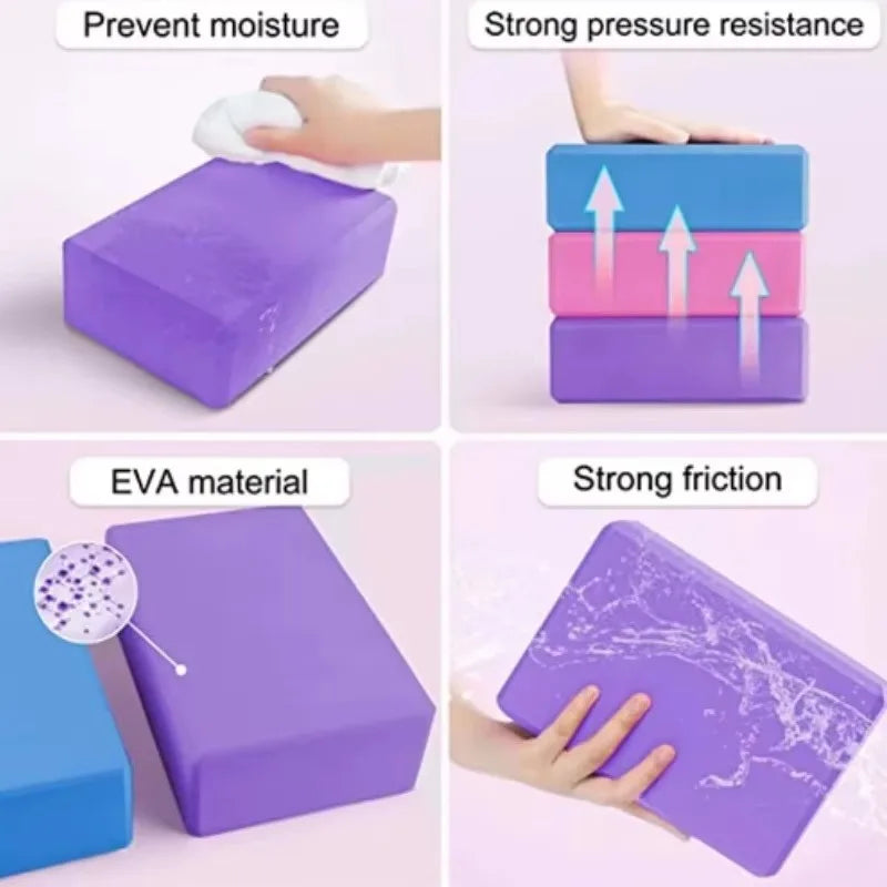 Premium Yoga Block EVA Foam Non Slip High Density Yoga Brick Lightweight 23x15x7.6cm Support Block for Yoga Pilates Stretching Fitness Home Gym