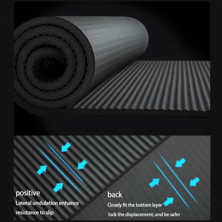 Premium Yoga Mat 2M Extra Long 15MM Thick High Density Exercise Mat Anti Slip Waterproof Fitness Pilates Mat with Carry Bag for Home Gym Daily Use