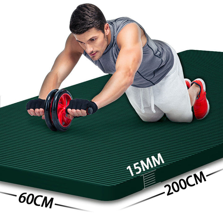 Premium Yoga Mat 2M Extra Long 15MM Thick High Density Exercise Mat Anti Slip Waterproof Fitness Pilates Mat with Carry Bag for Home Gym Daily Use