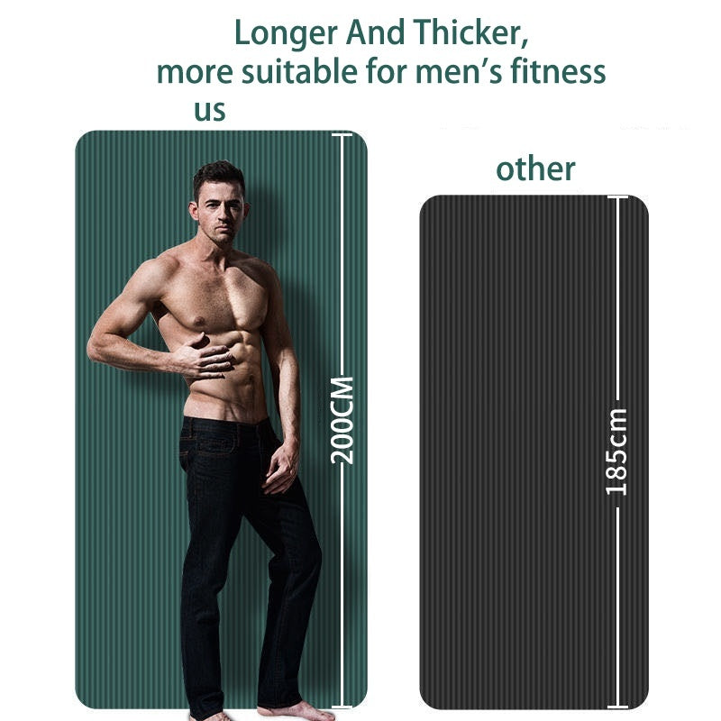 Premium Yoga Mat 2M Extra Long 15MM Thick High Density Exercise Mat Anti Slip Waterproof Fitness Pilates Mat with Carry Bag for Home Gym Daily Use