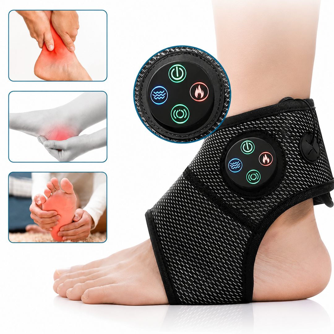 Premium Ankle Massager Air Compression Foot Massager Adjustable Intensity USB Rechargeable Lightweight Ankle Brace for Home Gym Work Daily Use Comfort