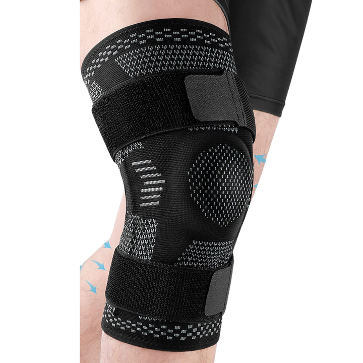 Premium Knee Brace Hinged Support Adjustable Knee Stabilizer Dual Side Hinges Breathable Knee Support for Gym Running Work Daily Use 6 Sizes