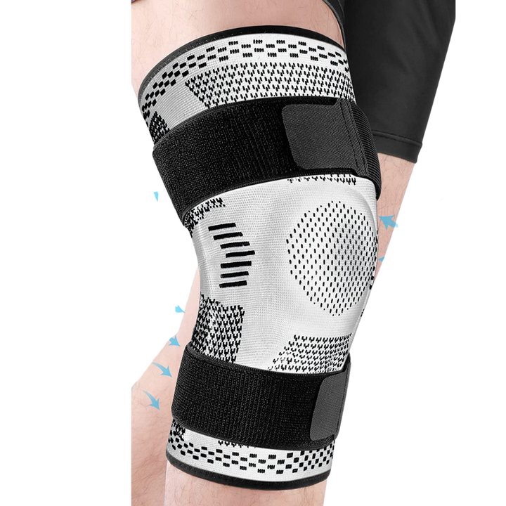 Premium Knee Brace Hinged Support Adjustable Knee Stabilizer Dual Side Hinges Breathable Knee Support for Gym Running Work Daily Use 6 Sizes