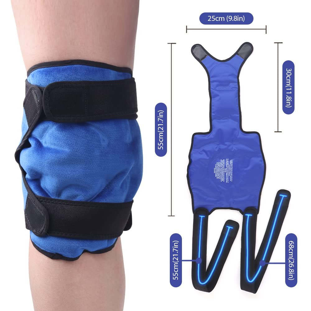 Premium Knee Ice Pack Wrap Hot Cold Compression Wrap Reusable Gel Knee Support Adjustable Straps Full Coverage Non Slip for Home Gym Daily Use Comfort