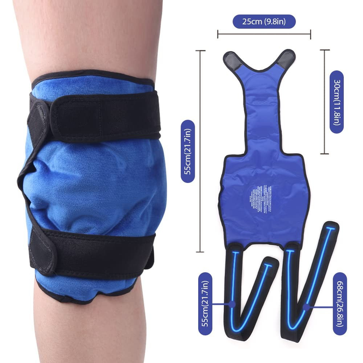 Premium Knee Ice Pack Wrap Hot Cold Compression Wrap Reusable Gel Knee Support Adjustable Straps Full Coverage Non Slip for Home Gym Daily Use Comfort
