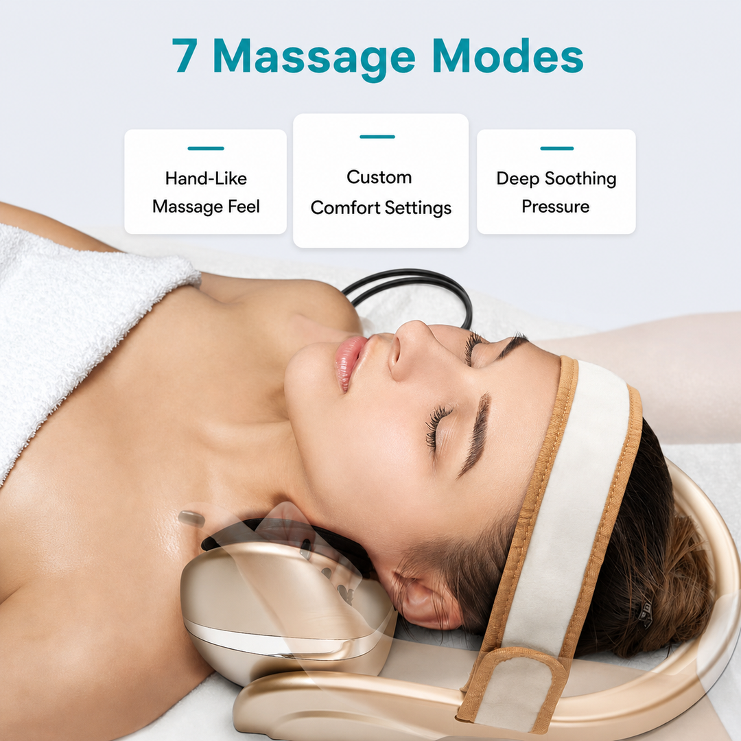 Premium Neck Massage Pillow with Heat & Vibration, 7 Modes, Cervical Traction Device for Pain Relief & Spine Alignment – Adjustable Heating, 3D Airbag Massage