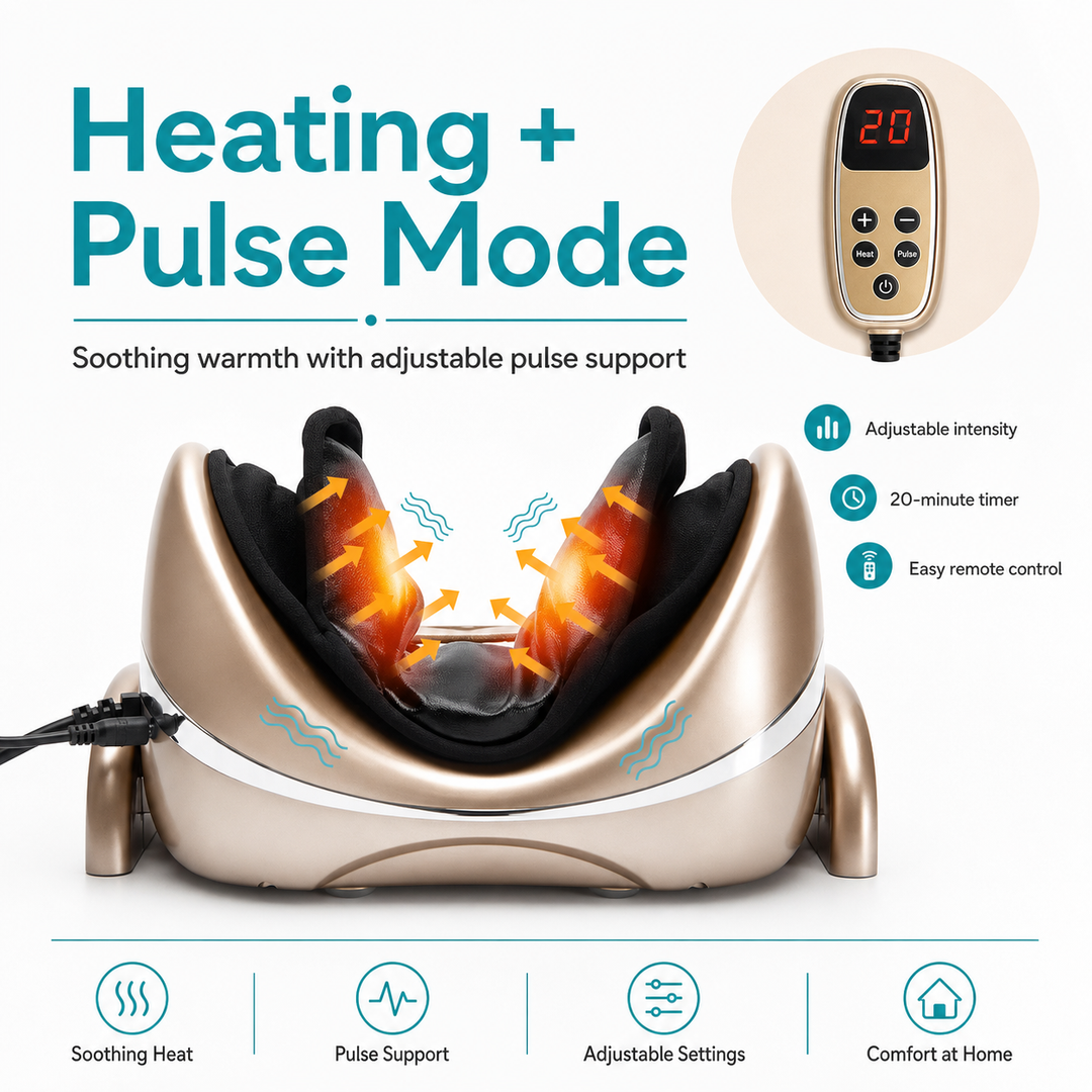 Premium Neck Massage Pillow with Heat & Vibration, 7 Modes, Cervical Traction Device for Pain Relief & Spine Alignment – Adjustable Heating, 3D Airbag Massage