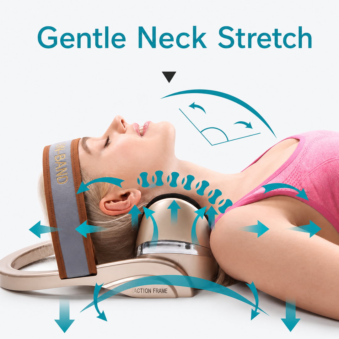 Premium Neck Massage Pillow with Heat & Vibration, 7 Modes, Cervical Traction Device for Pain Relief & Spine Alignment – Adjustable Heating, 3D Airbag Massage