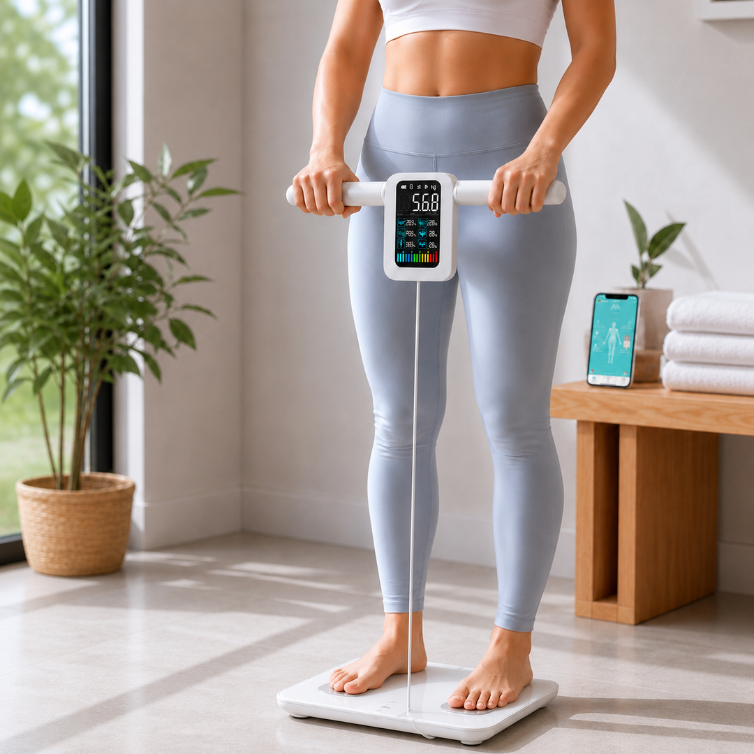 Premium Smart Body Composition Scale 8 Electrode Digital Weight Scale Bluetooth App Sync Body Fat Muscle Water BMI Tracker 180kg LCD Multi User