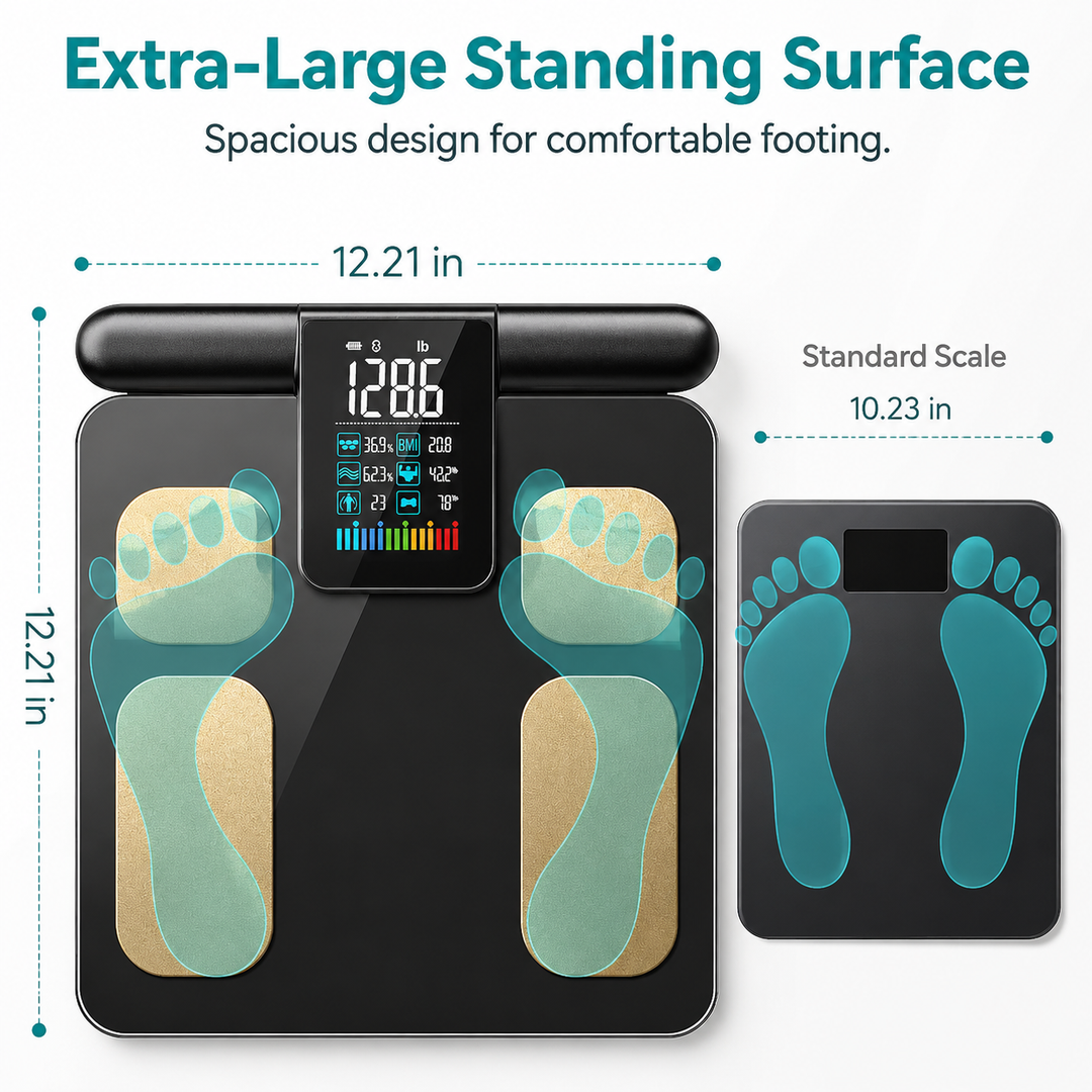 Premium Smart Body Composition Scale 8 Electrode Digital Weight Scale Bluetooth App Sync Body Fat Muscle Water BMI Tracker 180kg LCD Multi User