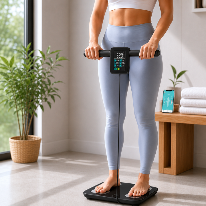 Premium Smart Body Composition Scale 8 Electrode Digital Weight Scale Bluetooth App Sync Body Fat Muscle Water BMI Tracker 180kg LCD Multi User