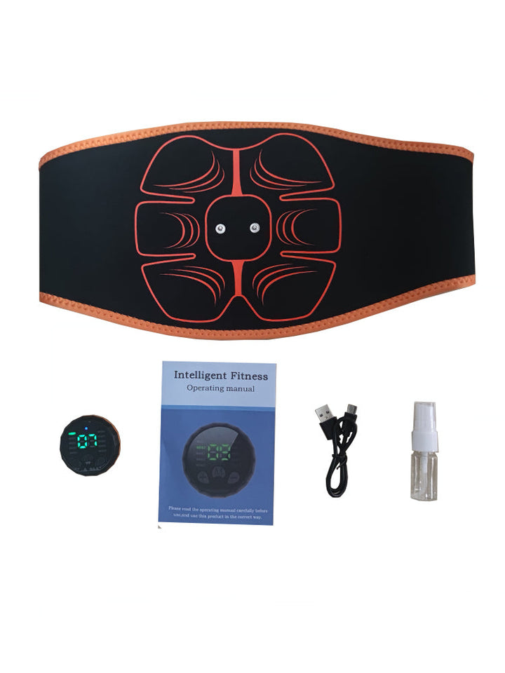 Premium ABS Muscle Stimulator EMS Abdominal Trainer – USB Rechargeable Vibration Fitness Belt for Home Gym, 10 Modes, 30 