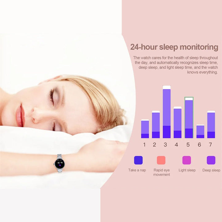 Premium Luxury Women's Smartwatch – Heart Rate, Blood Oxygen, Sleep Monitoring, Bluetooth Call, Diamond Bracelet, 1.32" HD Display, IP67 Waterproof, Fitness Tracker, Multi-Sport Modes - PhysioFitLab