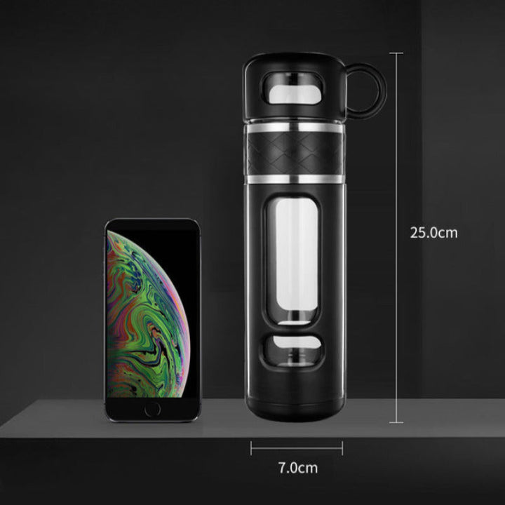 Premium Double-Layer Insulated Tea Cup with Water Separation – 520ML Portable Filtering Cup for Hot & Cold Beverages – Food