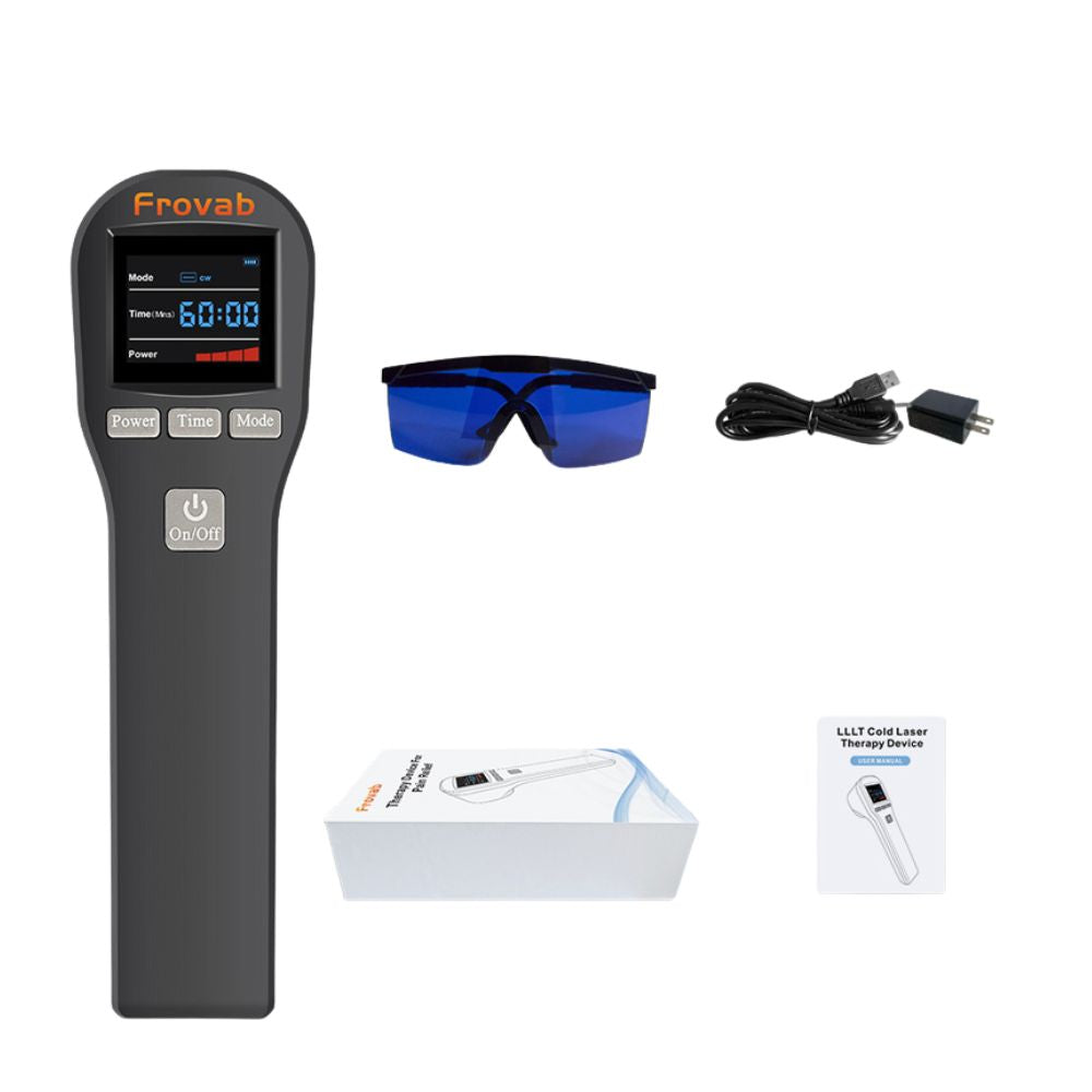 Premium Cold Laser Therapy Device for Pain Relief | 4x808nm & 16x650nm Infrared Light Therapy | Handheld Massager for 