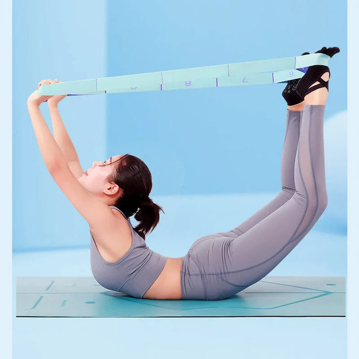 High-Quality Slimming Resistance Band - Multi-Functional Yoga Stretching & Pilates Belt, 8/9 Grid Elastic Training Strap for Adults, Adjustable Strength & Portable Design for Beginners and Fitness Enthusiasts - PhysioFitLab