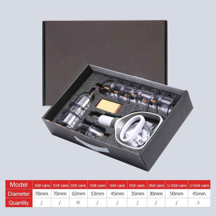 Premium Cupping Therapy Set – Professional Vacuum Suction Cups for Chinese Medicine Physiotherapy, Massage, and Muscle Relaxation, Durable Plastic Jars for Home and Professional Use - PhysioFitLab