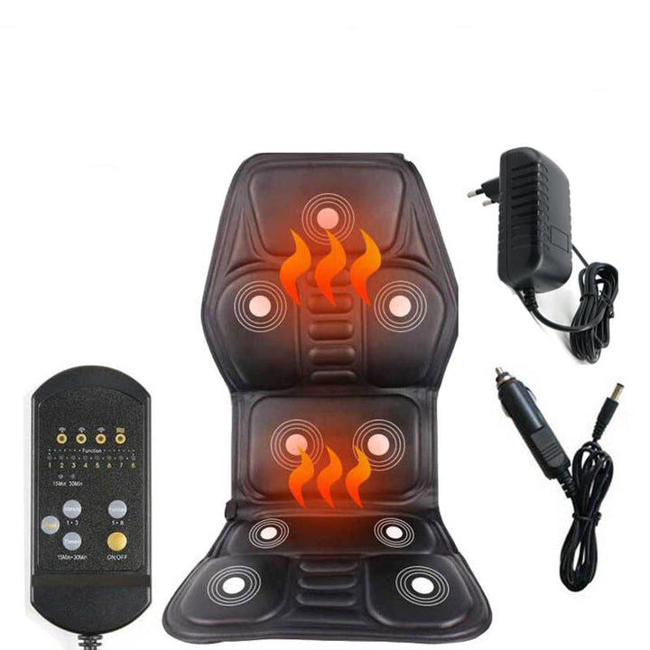 Premium Electric Massage Chair Cushion with Heating & Vibrator – 5-9 Vibration Zones, Adjustable Intensity & Temperature, 