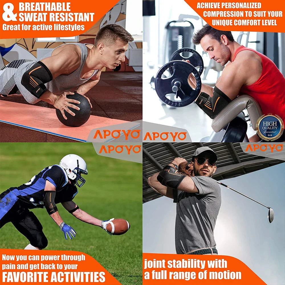 Premium Elastic Elbow Brace for Sports, Compression Arm Sleeve, Breathable Elbow Pads for Safety and Support, Adjustable