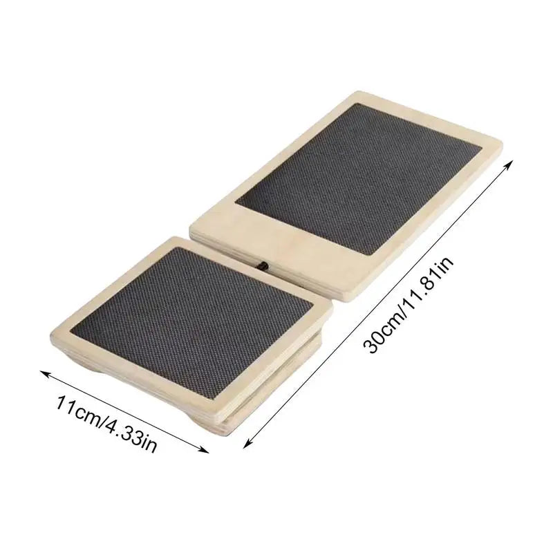 Premium Ankle Balance Board – Foot Strengthener for Pilates & Stability Training, Relieves Plantar Fasciitis, Improves Balance & Posture, Wood Design for Ankle Sprain Rehab, 30cm x 10.8cm - PhysioFitLab