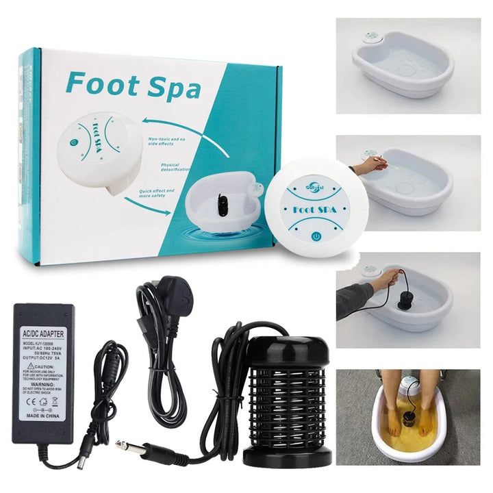 Premium Electric Foot Spa Massager – Mini Ionic Detox Bath with Vibrating Whirlpool & Pressotherapy, Aqua Cleanse for Relaxation and Foot Pain Relief - PhysioFitLab