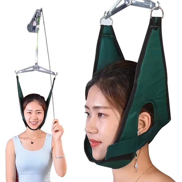 High-Quality Cervical Neck Traction Device for Home Use, Over-Door Neck Stretcher Hammock, Pain Relief & Spine Correction Brace for Physical Therapy - PhysioFitLab