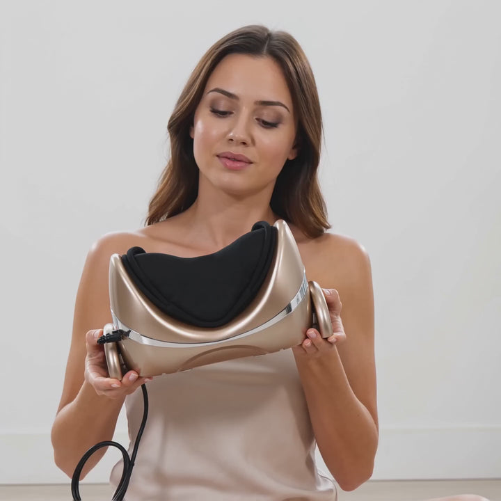 Premium Neck Massage Pillow with Heat & Vibration, 7 Modes, Cervical Traction Device for Pain Relief & Spine Alignment – Adjustable Heating, 3D Airbag Massage